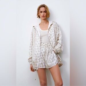 Zara Cream Animal Print Bomber Jacket - NWT